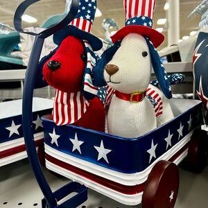 Patriotic Dog SOCK STUFFED DACHSHUND PUPPIES (RED&WHITE)